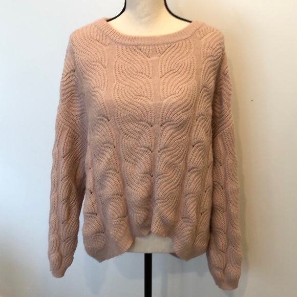 Vero Moda Pink champagne sweater chunky knit SZ L oversized EUC - Picture 1 of 8